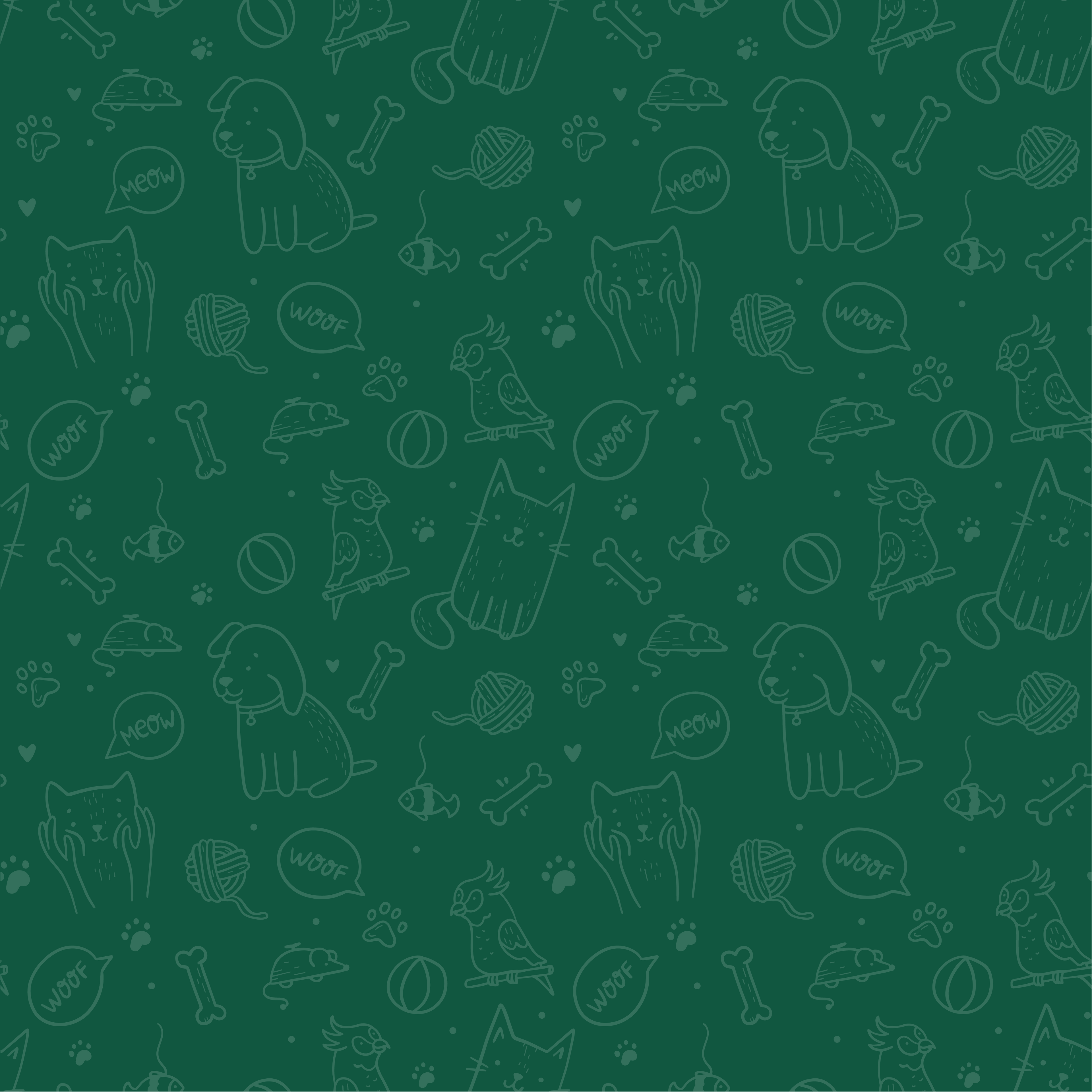 Boss Pets Green Pattern