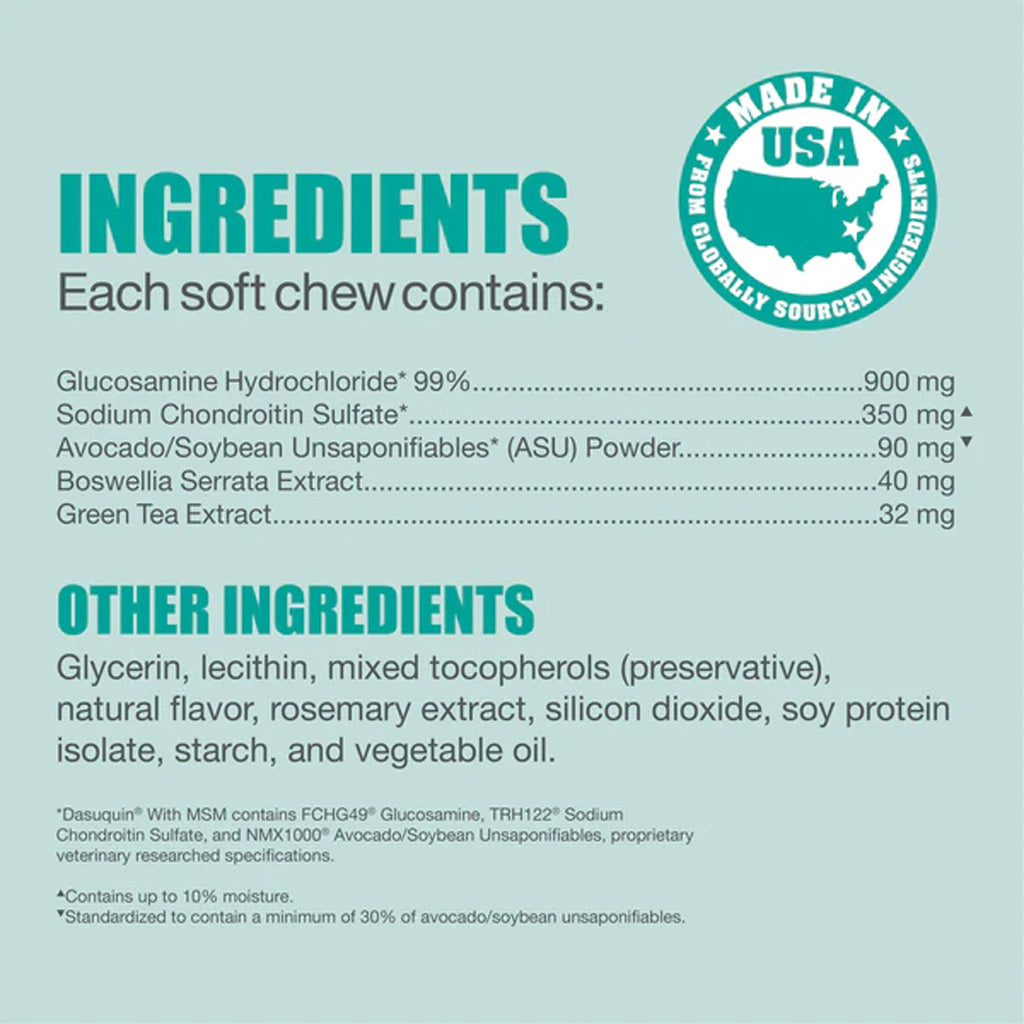 Nutramax Dasuquin Soft Chews for Large Dogs Ingredients – Advanced Joint Health Formula | UK Stock