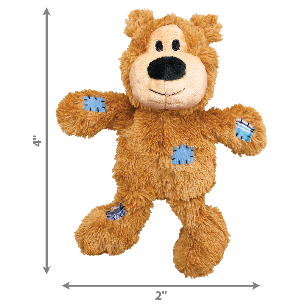KONG Wild Knots Bears – Soft & Durable Plush Toy for Dogs X small XS
