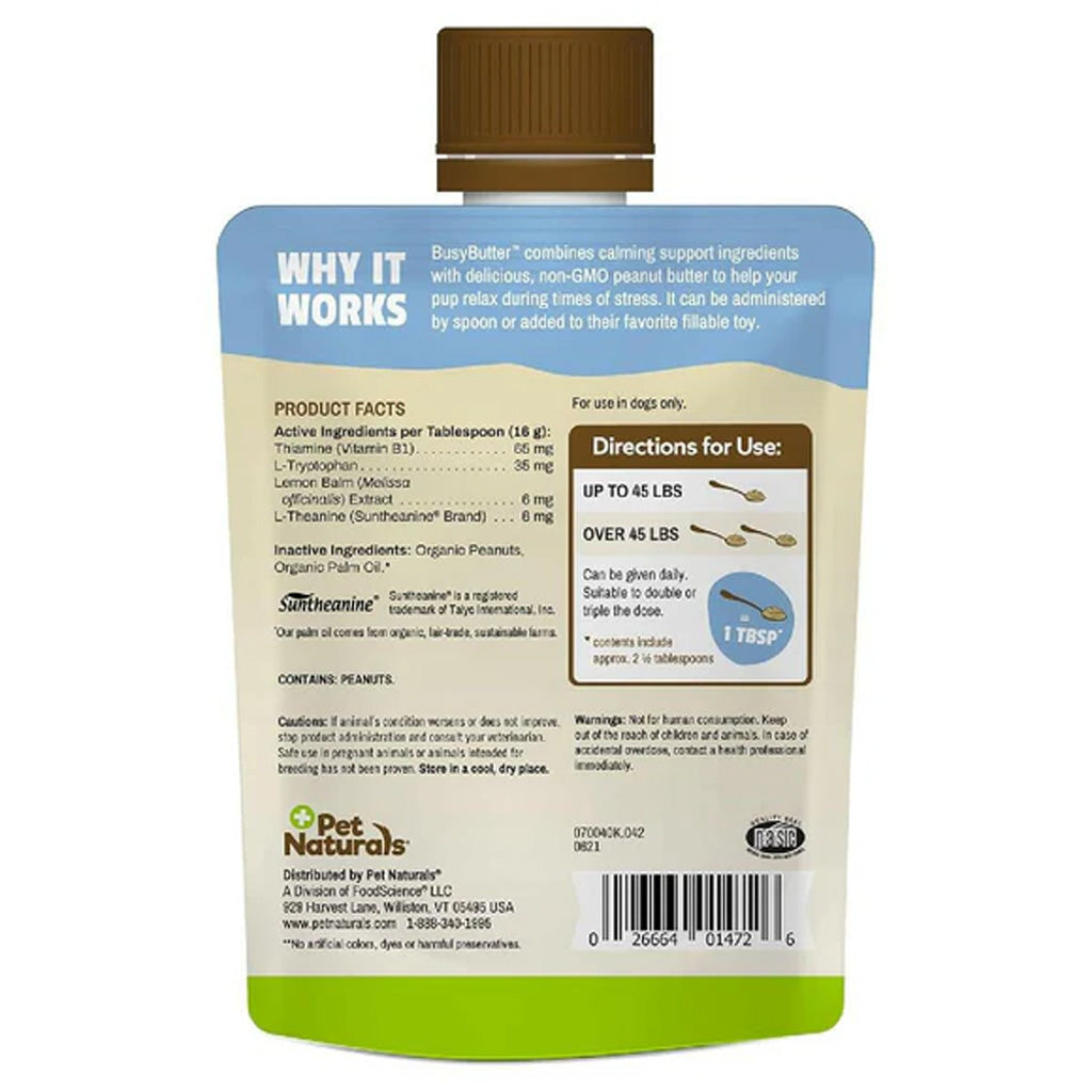 Back label of a Pet Naturals product with text and branding.
