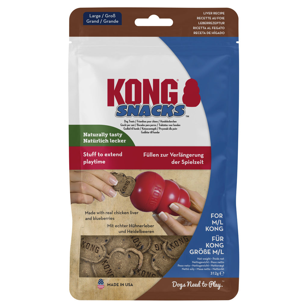 Kong Snacks Liver Snacks for Dogs – All-Natural Biscuits with Blueberries and Chicken large packaging