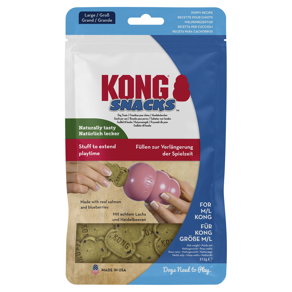 KONG Puppy Snacks – Blueberries & Salmon – Premium Biscuits for Puppies large packaging
