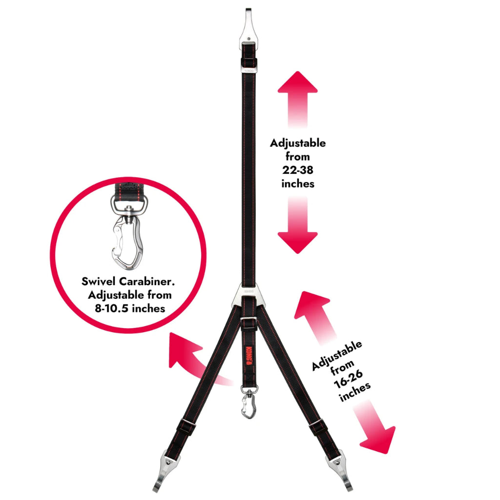 Adjustable tripod with swivel carabiner on a white background