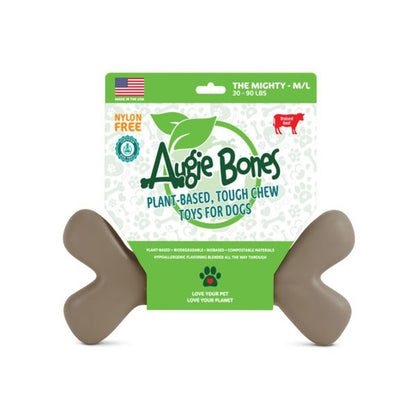 Augie Bones plant-based chew toy for dogs in packaging on a white background