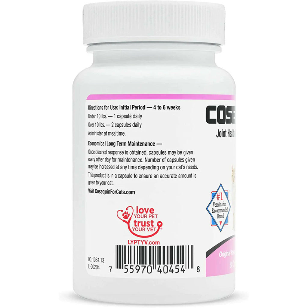 Nutramax Cosequin Joint Health Supplement for Cats - With Glucosamine and Chondroitin, 80 Capsules directions for use