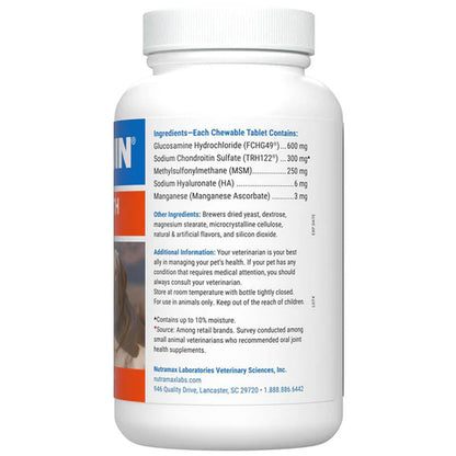 Nutramax Cosequin Maximum Strength Joint Health Supplement Plus MSM & HA for Dogs ingredients | UK Stock