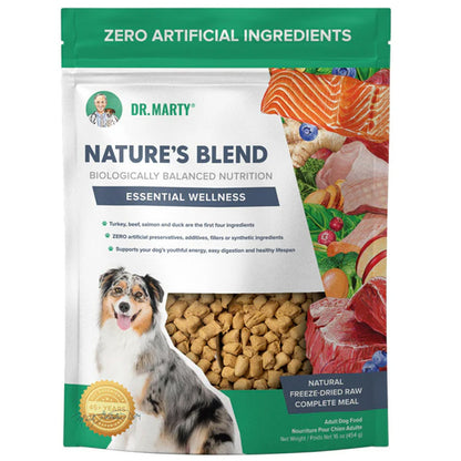 Dr. Marty Nature's Blend Essential Wellness freeze-dried raw dog food 454g bag