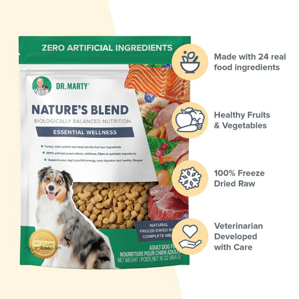 Dr. Marty Nature's Blend Essential Wellness freeze-dried raw dog food