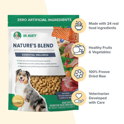 Dr. Marty Nature's Blend Essential Wellness freeze-dried raw dog food