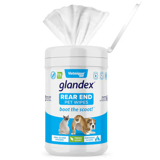 Glandex® Anal Gland Pet Wipes for Dogs – Odor Control & Hygiene Support 75