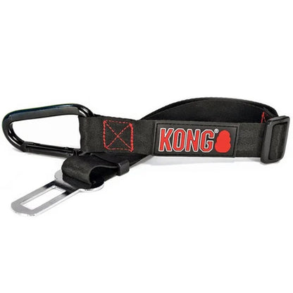 Black dog seat belt with KONG logo on a white background