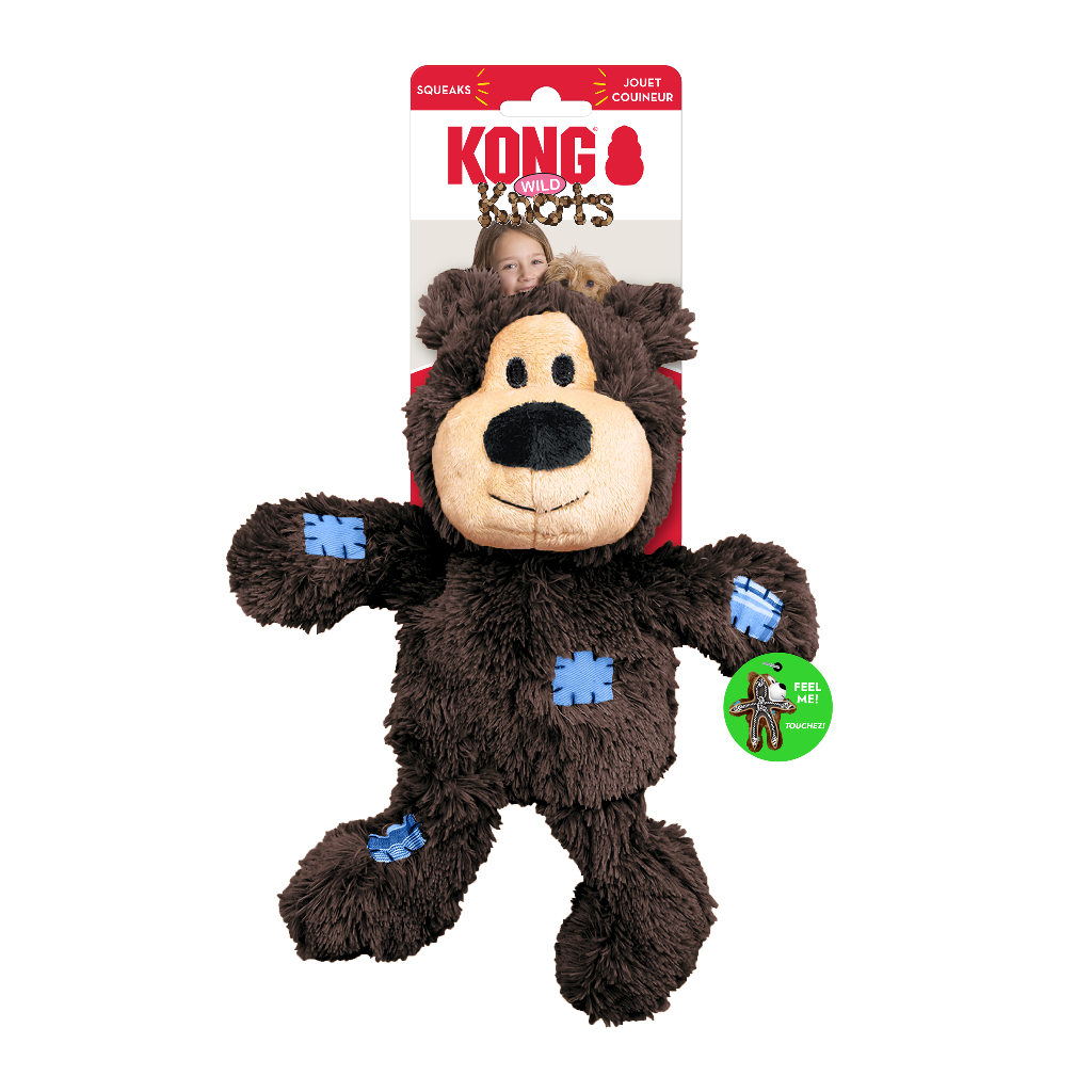KONG Wild Knots Bears – Durable Plush Toy for Dogs