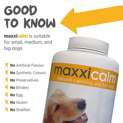 maxxicalm calming aid for dogs supplement good to know