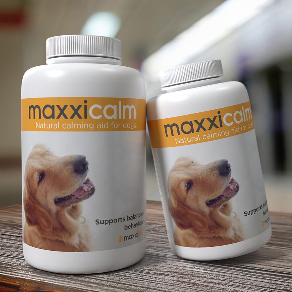 maxxicalm calming aid for dogs supplement sizes