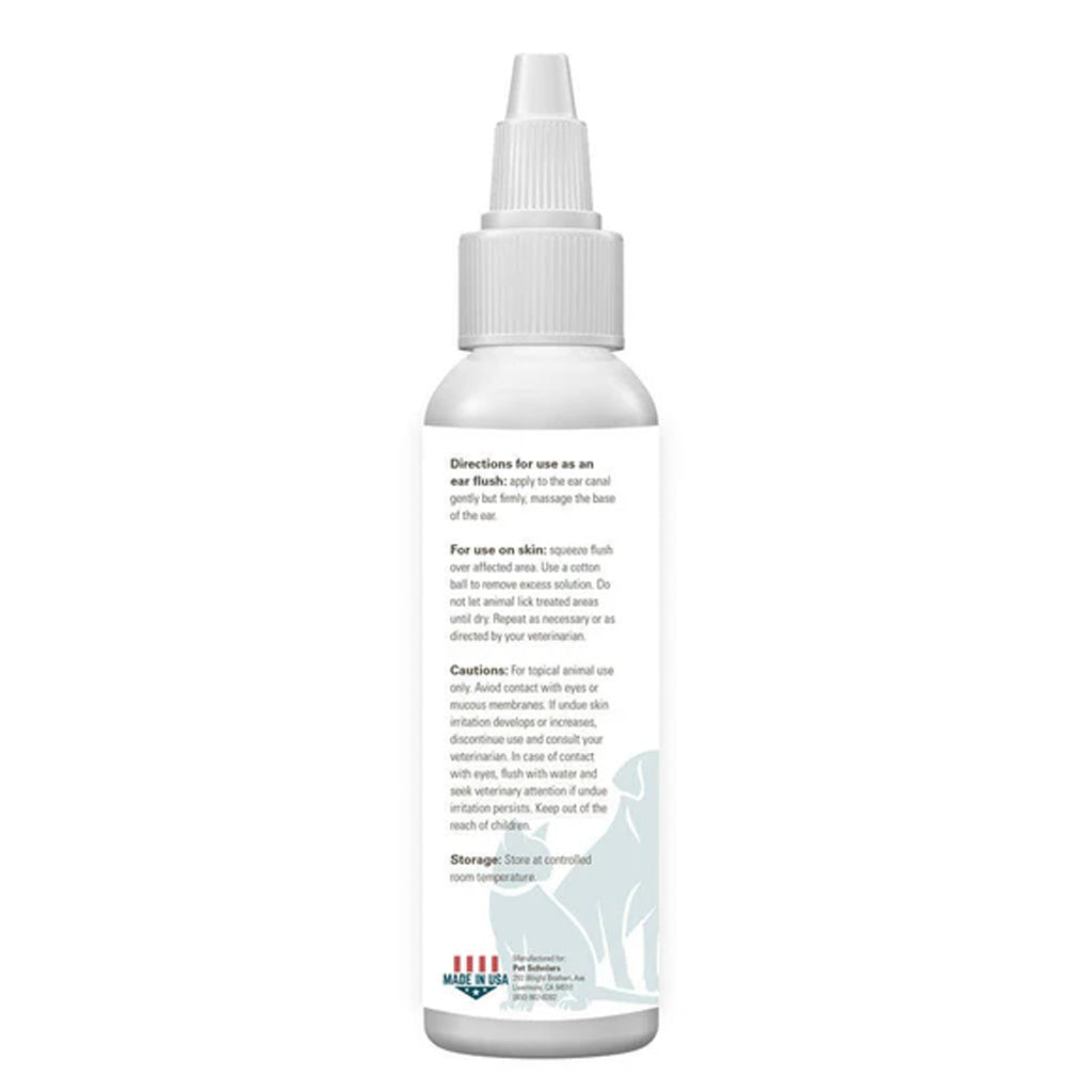 White spray bottle with a label on a white background