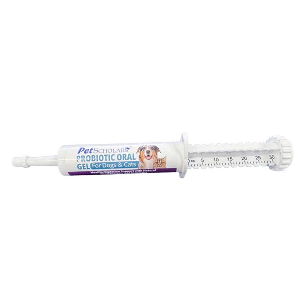 Pet Scholars Daily Probiotic and Prebiotic Oral Gel 30ml syringe for dogs and cats