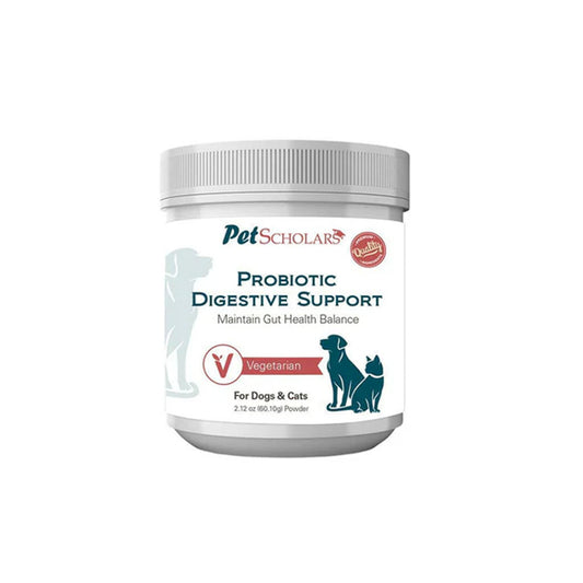Pet Scholars Probiotic Digestive Support for Dogs & Cats – Gut Health Powder | USA Made | UK Stock