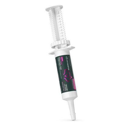 Quick Action Diarrhea Aid dial-a-serving applicator tube, front label