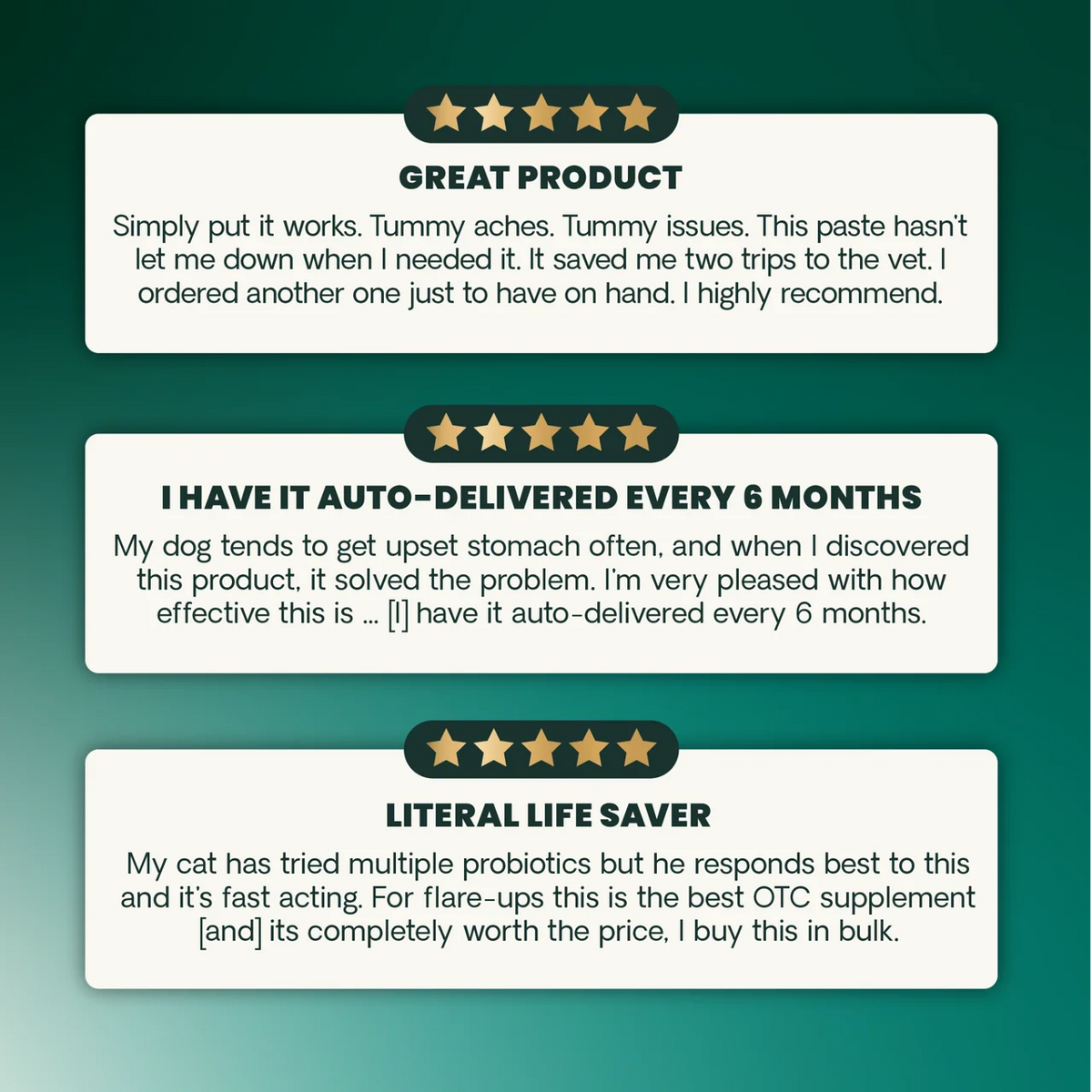 VetriScience customer reviews of Quick Action Diarrhea Aid for dogs and cats