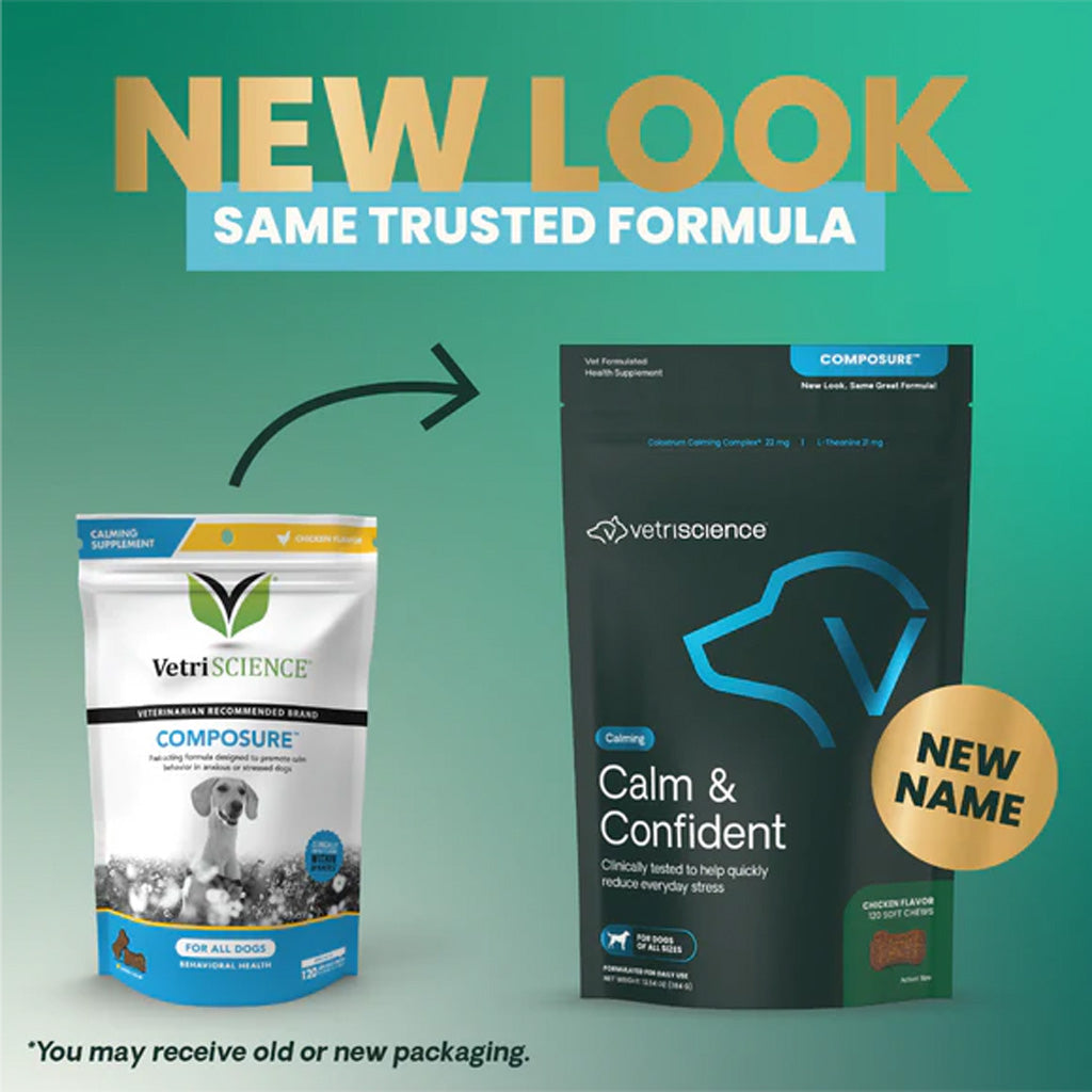 VetriScience Composure Calming Chews for Dogs, Chicken Flavour New Packaging – Stress & Anxiety Relief | UK Stock