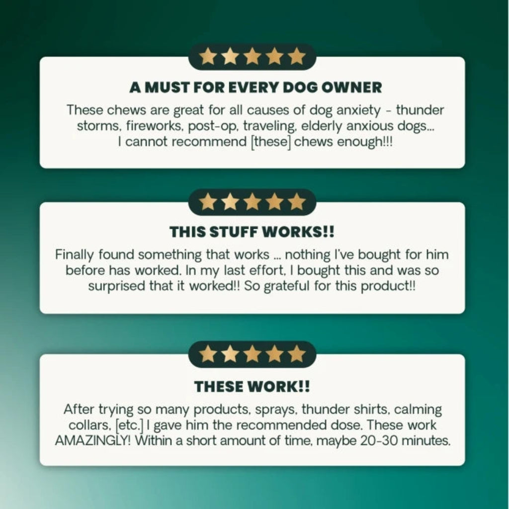 Three product reviews with star ratings on a green background