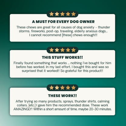 Three product reviews with star ratings on a green background