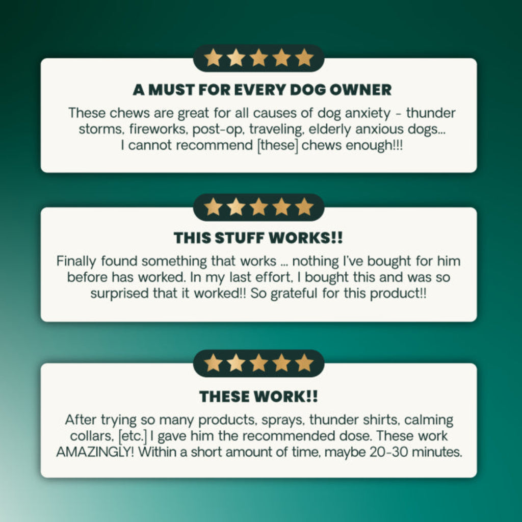 Three product reviews with star ratings on a green background
