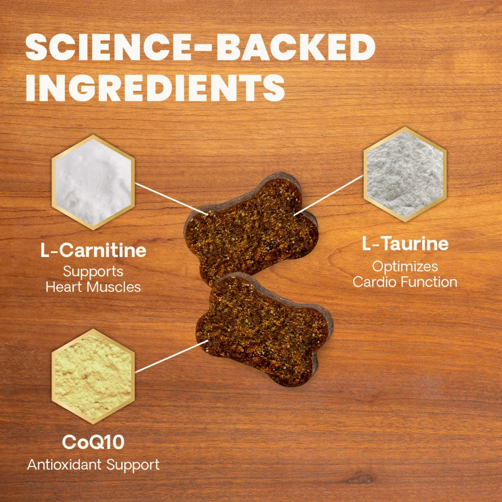 Science-backed ingredients in Extra Strength Healthy Heart: L-carnitine, taurine, arginine, hawthorn berry and CoQ10