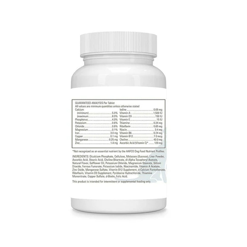 Pet Scholars Advanced Vitamin & Mineral Support bottle with label on a white background