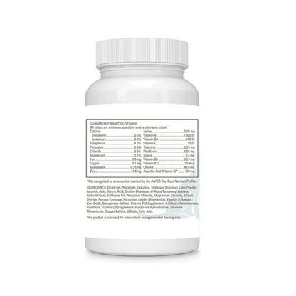 Pet Scholars Advanced Vitamin & Mineral Support bottle with label on a white background