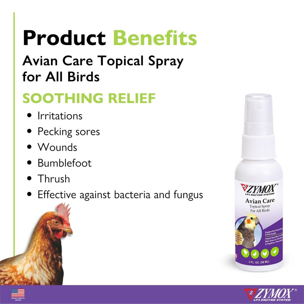 ZYMOX Avian Care Topical Spray for birds product benefits