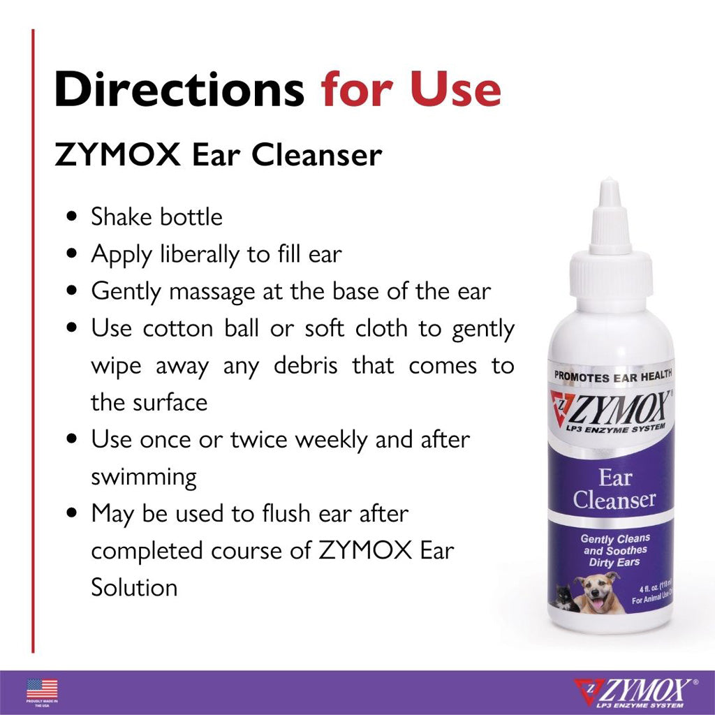 Zymox Ear Cleanser Directions for Use