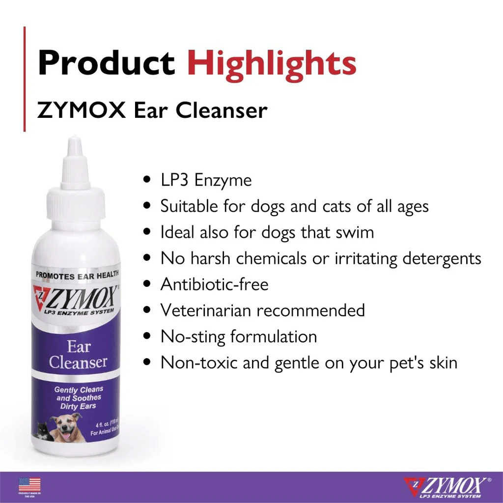 ZYMOX Ear Cleanser product highlights
