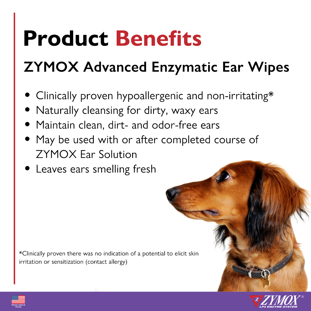 Zymox Advanced Enzymatic Ear Wipes benefits
