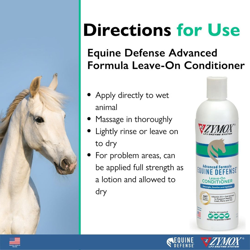 ZYMOX Equine Defense Leave-On Conditioner directions for use