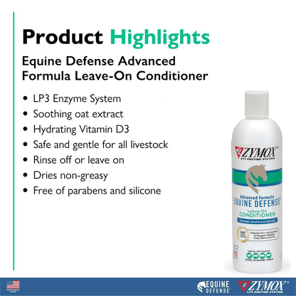 ZYMOX Equine Defense Leave-On Conditioner for horses product highlights