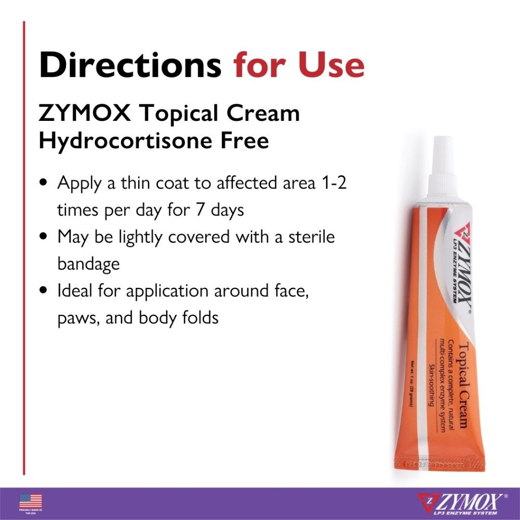 Zymox Topical cream without hydrocortisone directions for us